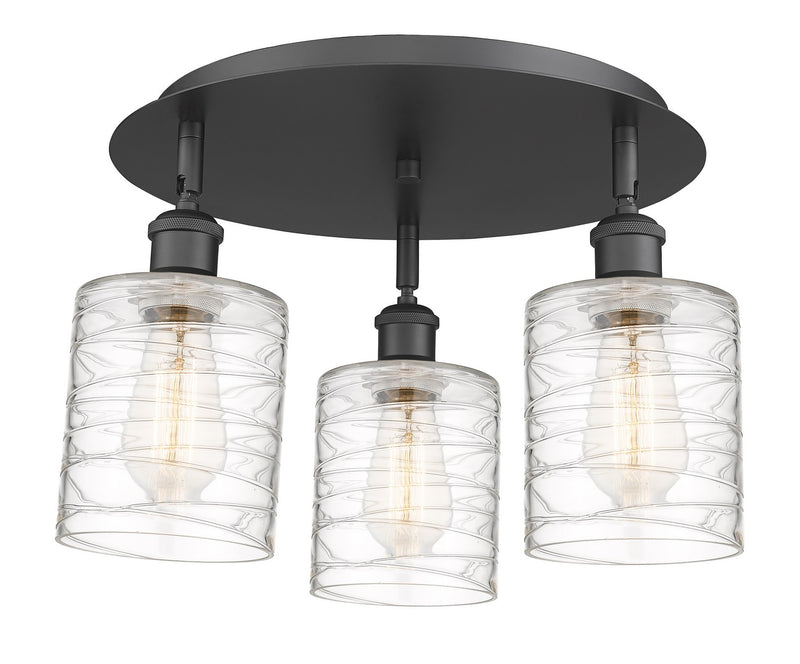 Innovations 516-3C-BK-G1113 Three Light Flush Mount, Matte Black