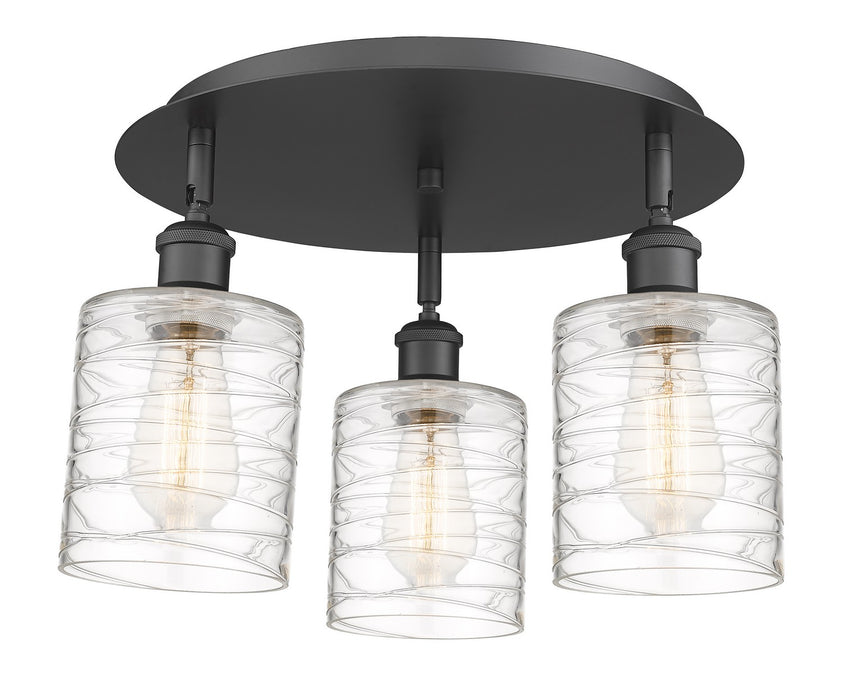 Innovations 516-3C-BK-G1113 Three Light Flush Mount, Matte Black