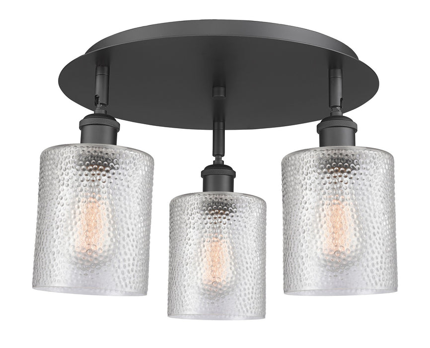 Innovations 516-3C-BK-G112 Three Light Flush Mount, Matte Black