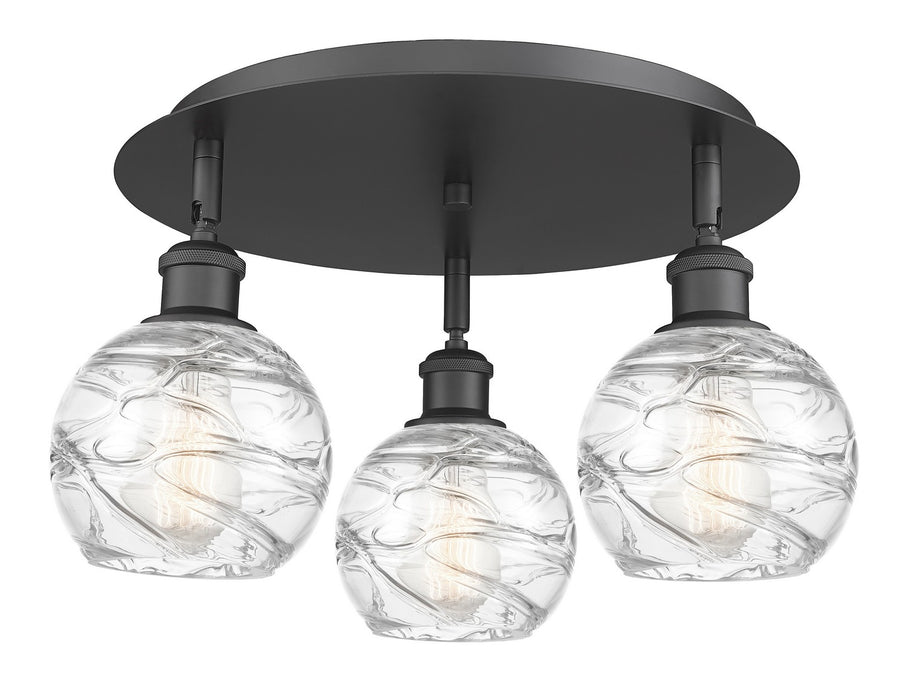 Innovations 516-3C-BK-G1213-6 Three Light Flush Mount, Matte Black