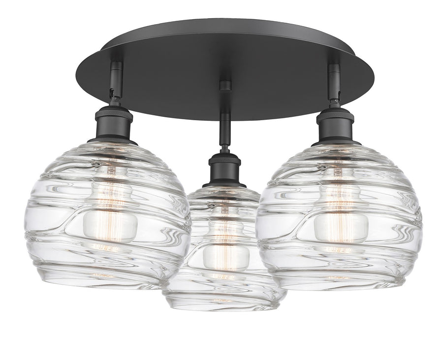 Innovations 516-3C-BK-G1213-8 Three Light Flush Mount, Matte Black