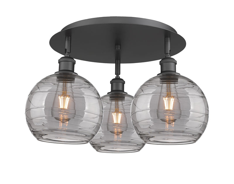 Innovations 516-3C-BK-G1213-8SM Three Light Flush Mount, Matte Black