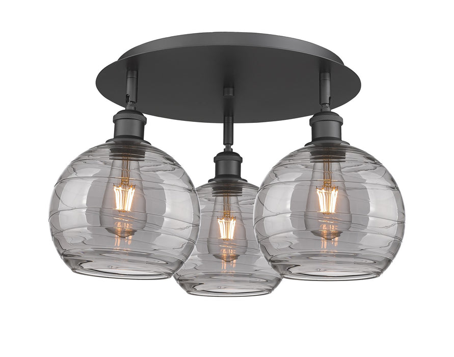 Innovations 516-3C-BK-G1213-8SM Three Light Flush Mount, Matte Black
