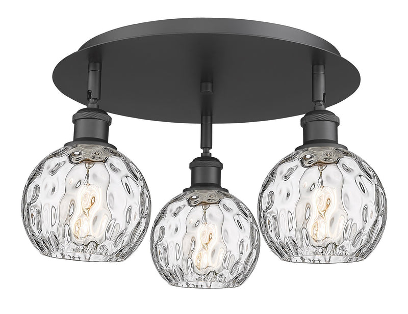 Innovations 516-3C-BK-G1215-6 Three Light Flush Mount, Matte Black