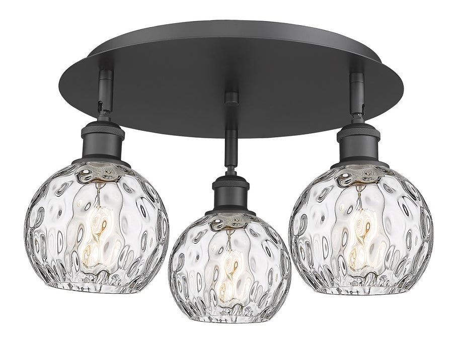 Innovations 516-3C-BK-G1215-6 Three Light Flush Mount, Matte Black