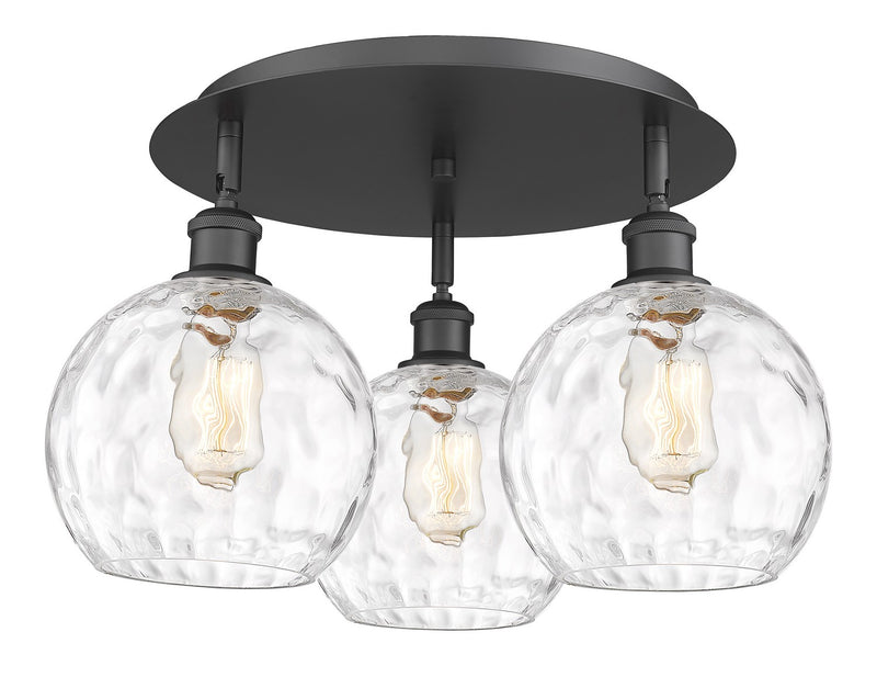 Innovations 516-3C-BK-G1215-8 Three Light Flush Mount, Matte Black