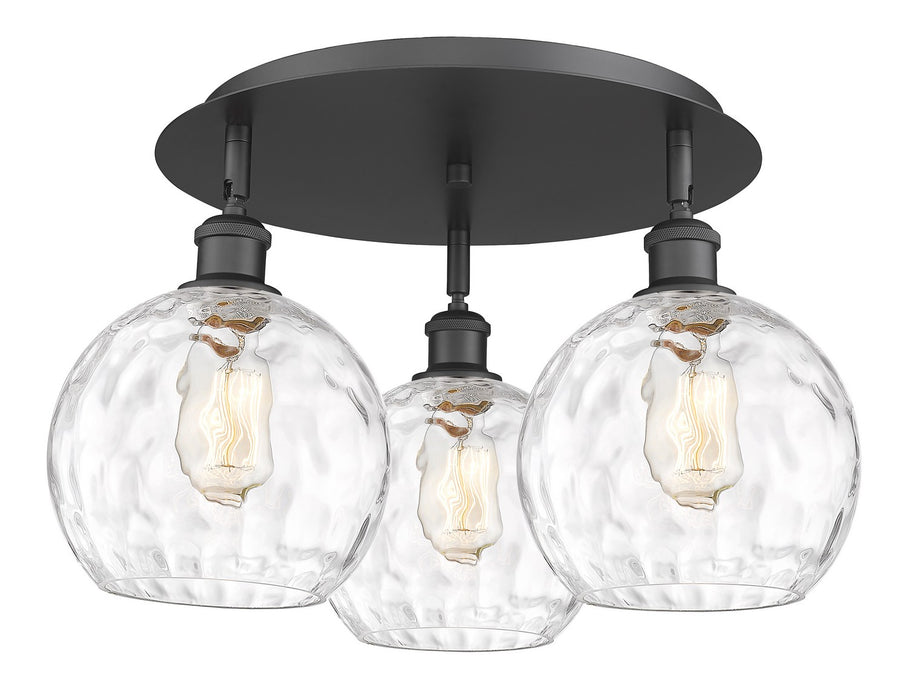 Innovations 516-3C-BK-G1215-8 Three Light Flush Mount, Matte Black
