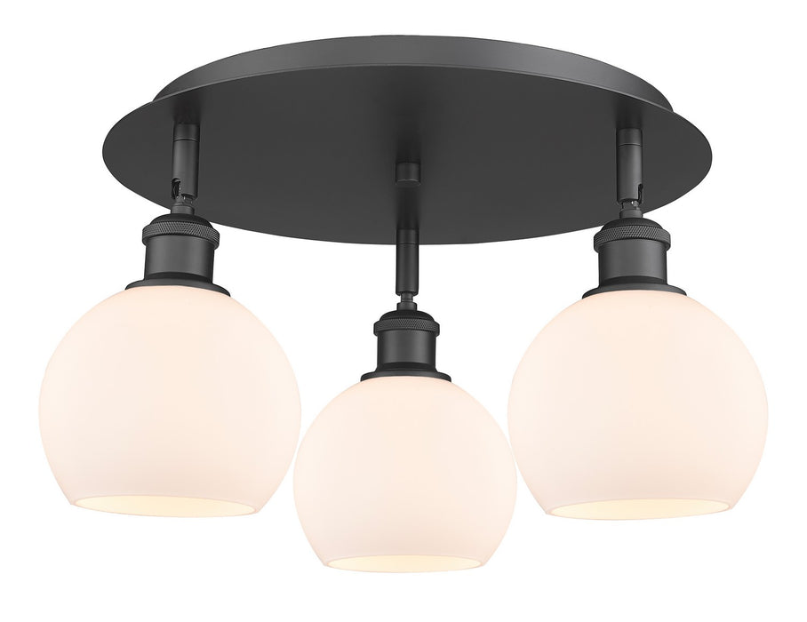 Innovations 516-3C-BK-G121-6 Three Light Flush Mount, Matte Black
