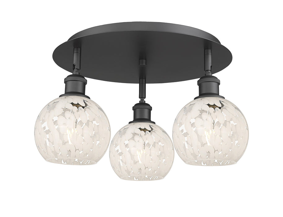 Innovations 516-3C-BK-G1216-6WM LED Flush Mount, Matte Black