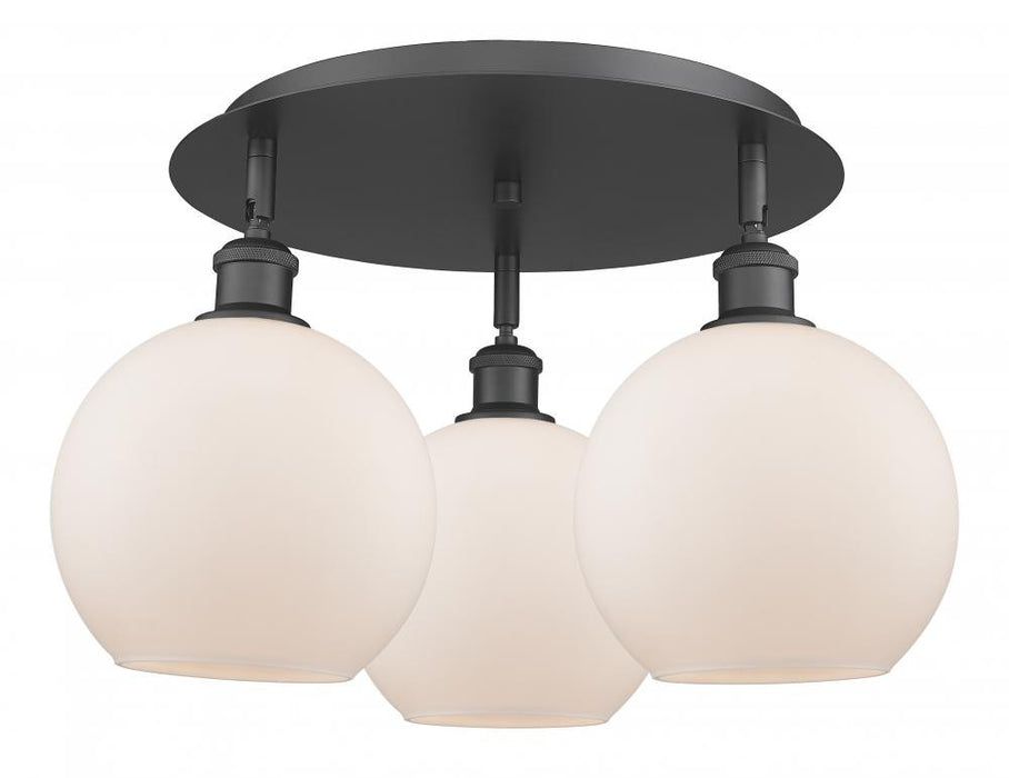 Innovations 516-3C-BK-G121-8 Three Light Flush Mount, Matte Black