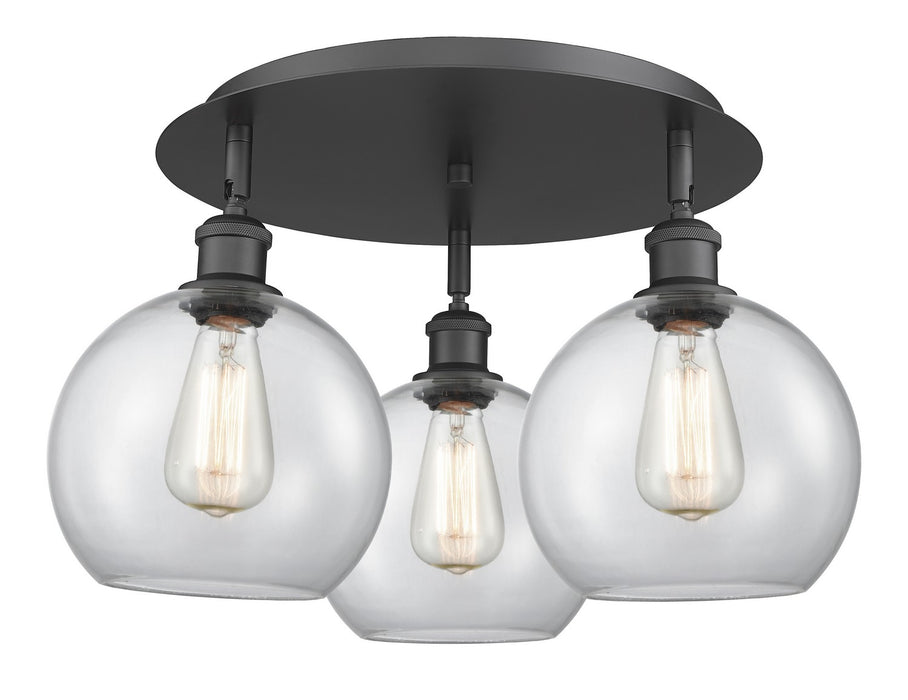 Innovations 516-3C-BK-G122-8 Three Light Flush Mount, Matte Black