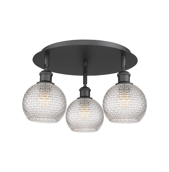 Innovations 516-3C-BK-G122C-6CL Three Light Flush Mount, Matte Black