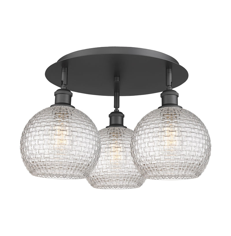 Innovations 516-3C-BK-G122C-8CL Three Light Flush Mount, Matte Black