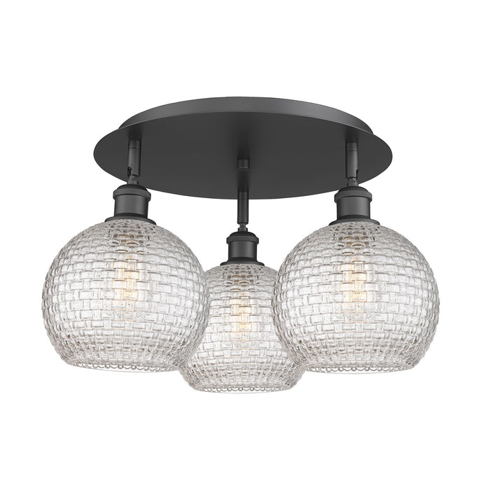 Innovations 516-3C-BK-G122C-8CL Three Light Flush Mount, Matte Black