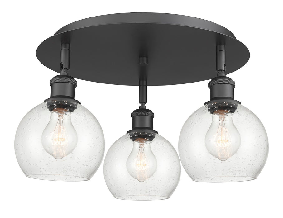 Innovations 516-3C-BK-G124-6 Three Light Flush Mount, Matte Black