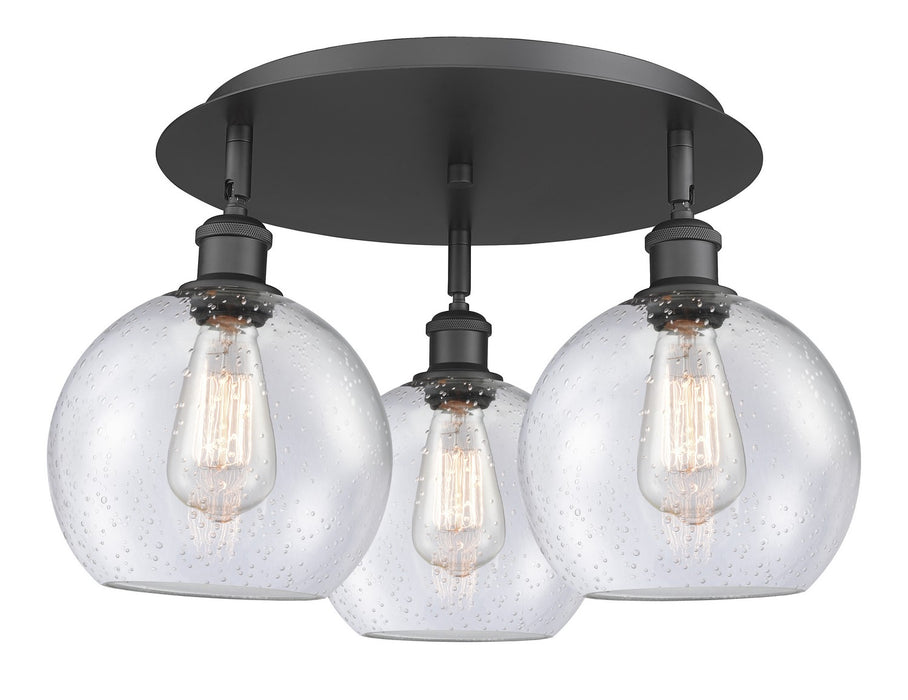 Innovations 516-3C-BK-G124-8 Three Light Flush Mount, Matte Black