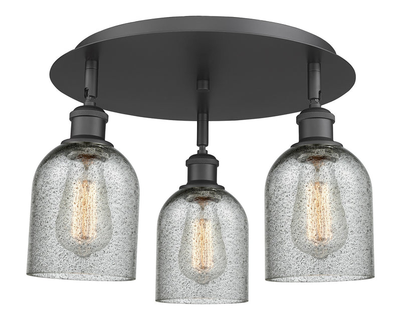 Innovations 516-3C-BK-G257 Three Light Flush Mount, Matte Black