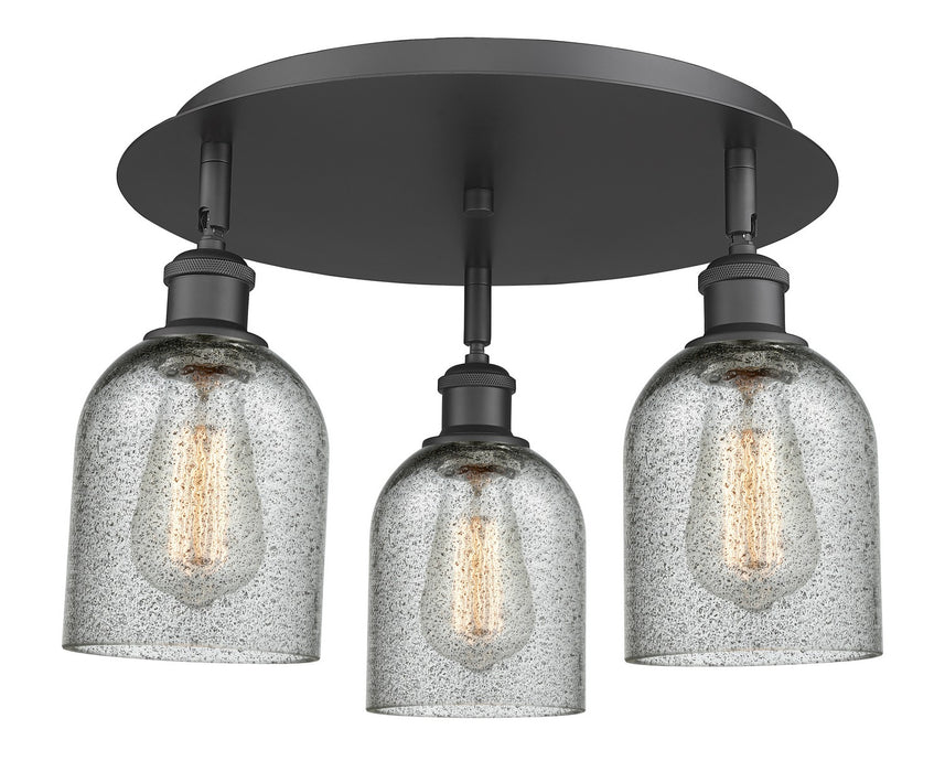 Innovations 516-3C-BK-G257 Three Light Flush Mount, Matte Black