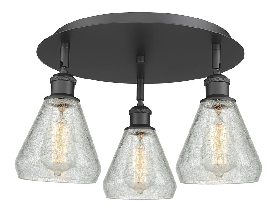Innovations 516-3C-BK-G275 Three Light Flush Mount, Matte Black