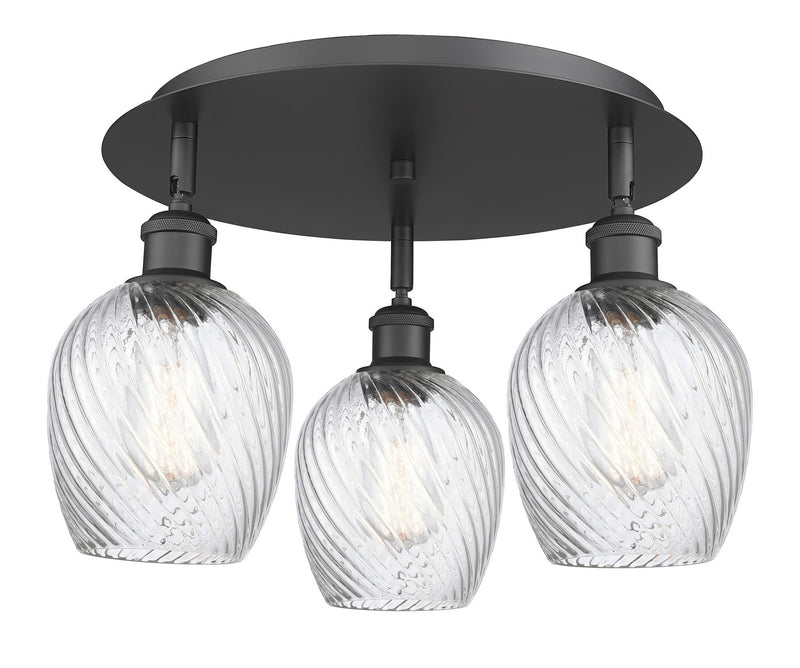 Innovations 516-3C-BK-G292 Three Light Flush Mount, Matte Black