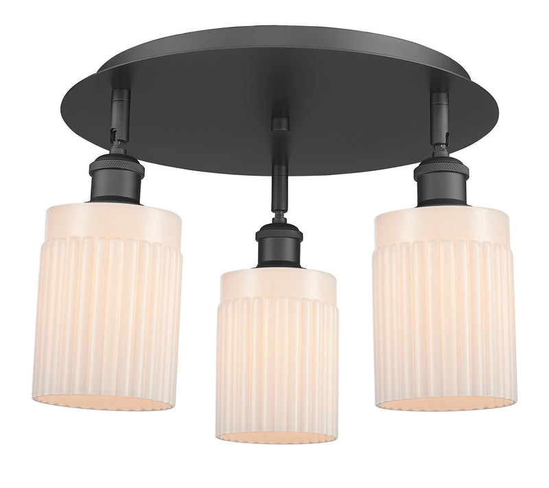 Innovations 516-3C-BK-G341 Three Light Flush Mount, Matte Black