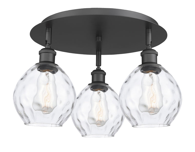 Innovations 516-3C-BK-G362 Three Light Flush Mount, Matte Black
