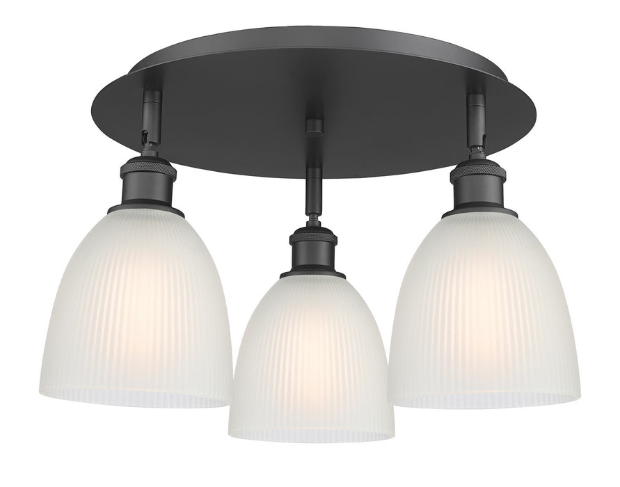 Innovations 516-3C-BK-G381 Three Light Flush Mount, Matte Black
