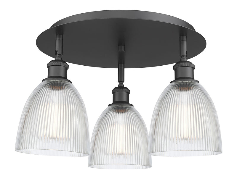 Innovations 516-3C-BK-G382 Three Light Flush Mount, Matte Black