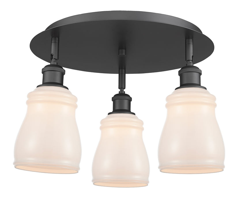 Innovations 516-3C-BK-G391 Three Light Flush Mount, Matte Black