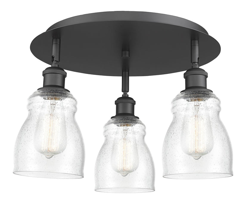 Innovations 516-3C-BK-G394 Three Light Flush Mount, Matte Black