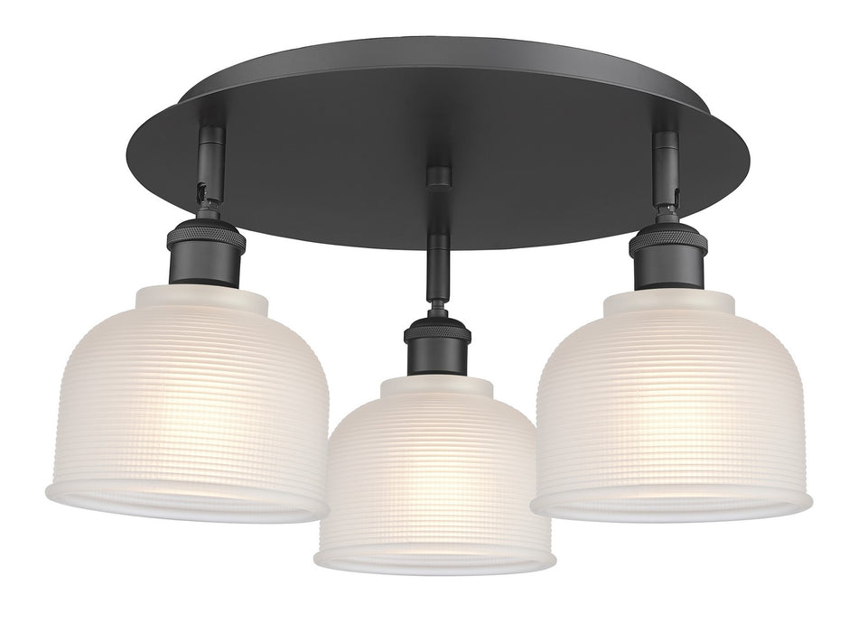 Innovations 516-3C-BK-G411 Three Light Flush Mount, Matte Black