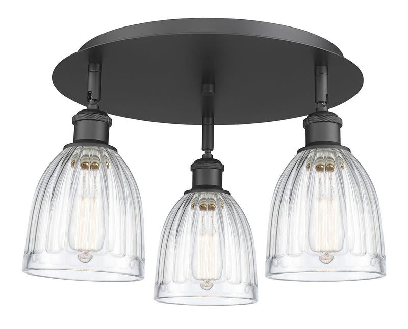 Innovations 516-3C-BK-G442 Three Light Flush Mount, Matte Black