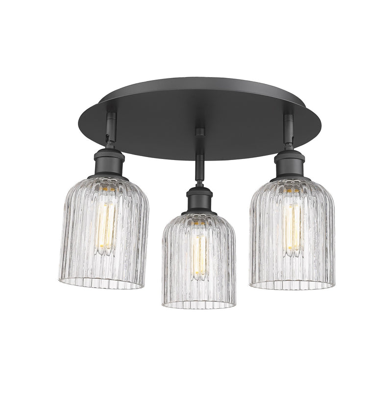 Innovations 516-3C-BK-G559-5CL Three Light Flush Mount, Matte Black