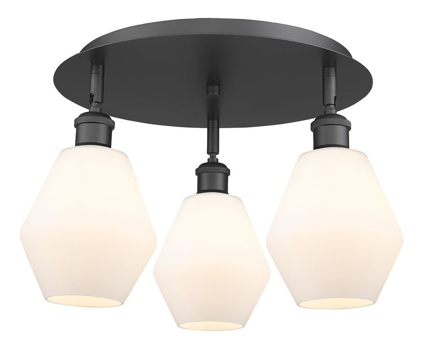 Innovations 516-3C-BK-G651-6 Three Light Flush Mount, Matte Black