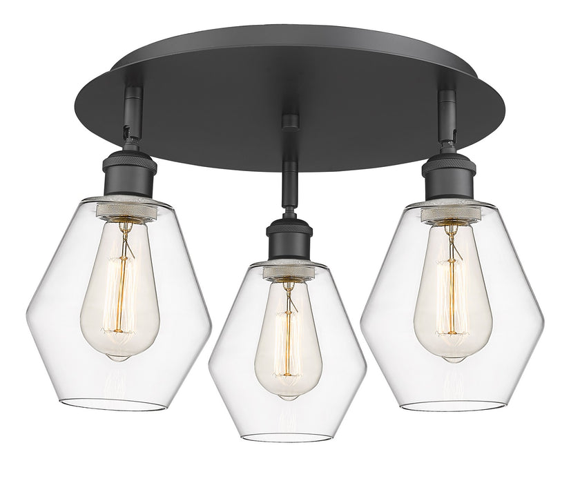 Innovations 516-3C-BK-G652-6 Three Light Flush Mount, Matte Black