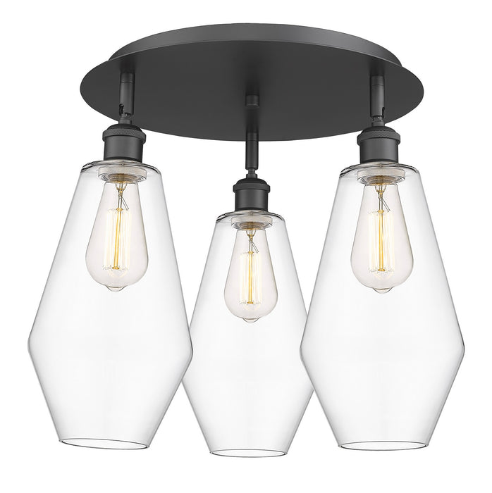 Innovations 516-3C-BK-G652-7 Three Light Flush Mount, Matte Black
