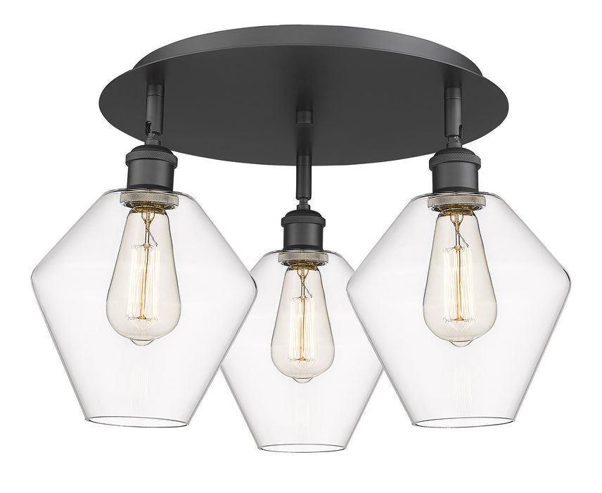 Innovations 516-3C-BK-G652-8 Three Light Flush Mount, Matte Black