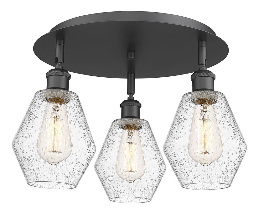 Innovations 516-3C-BK-G654-6 Three Light Flush Mount, Matte Black
