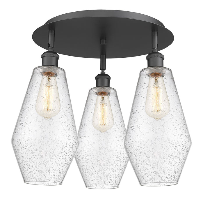 Innovations 516-3C-BK-G654-7 Three Light Flush Mount, Matte Black