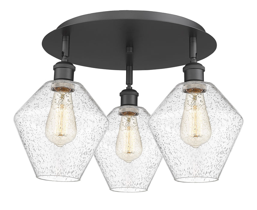 Innovations 516-3C-BK-G654-8 Three Light Flush Mount, Matte Black