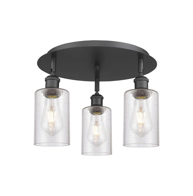 Innovations 516-3C-BK-G804 Three Light Flush Mount, Matte Black