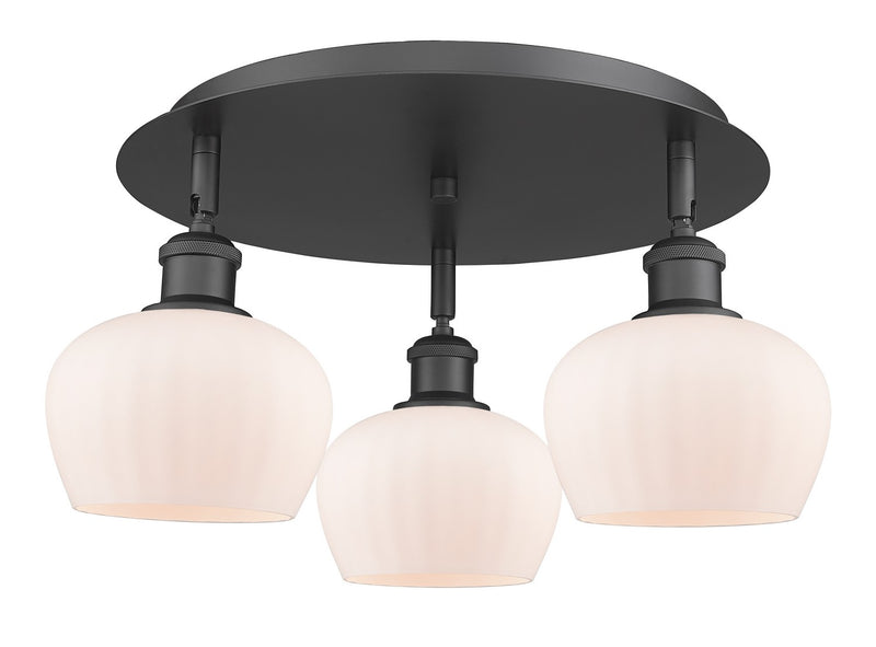 Innovations 516-3C-BK-G91 Three Light Flush Mount, Matte Black