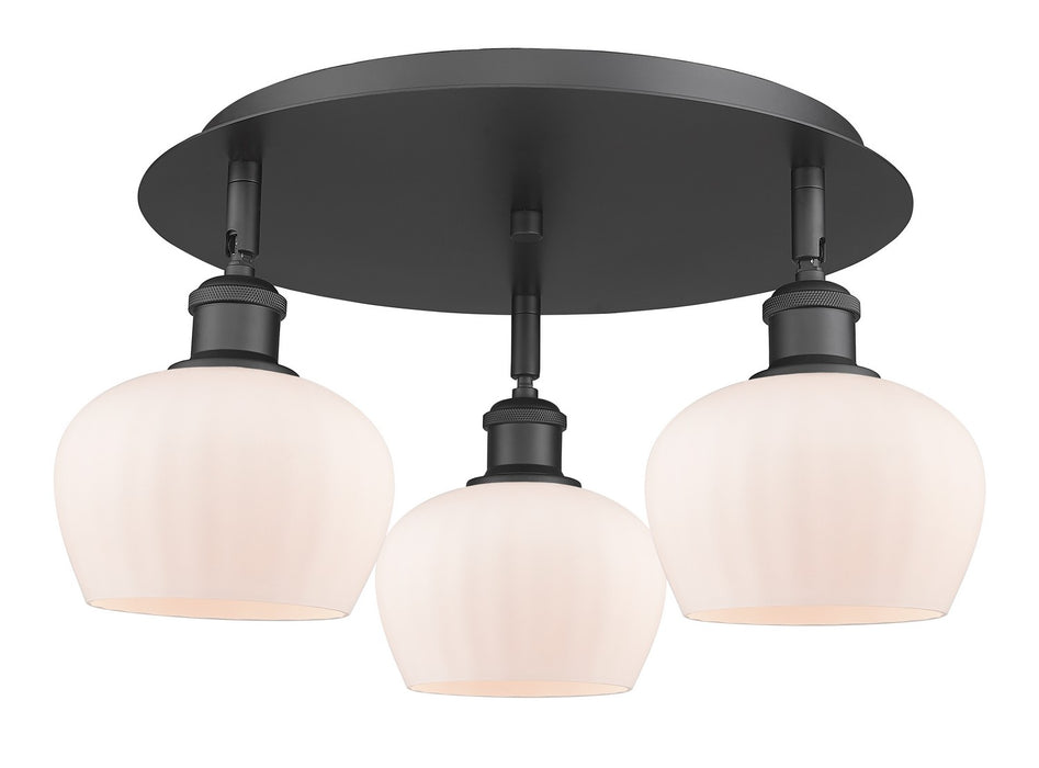 Innovations 516-3C-BK-G91 Three Light Flush Mount, Matte Black