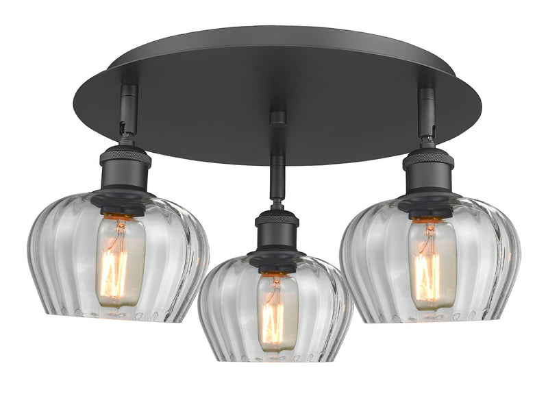 Innovations 516-3C-BK-G92 Three Light Flush Mount, Matte Black