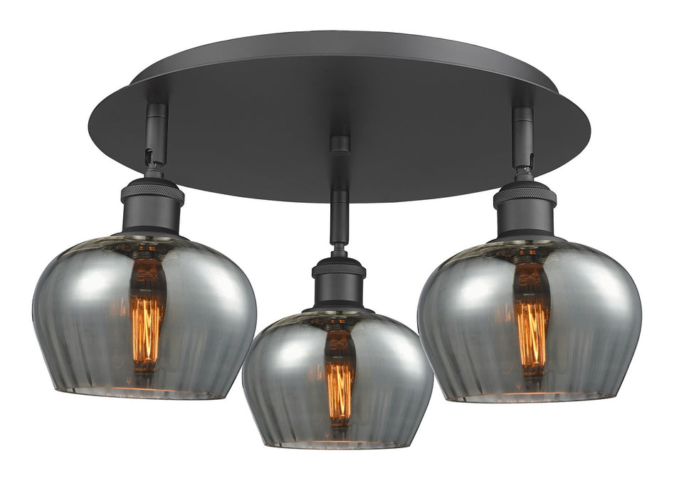 Innovations 516-3C-BK-G93 Three Light Flush Mount, Matte Black