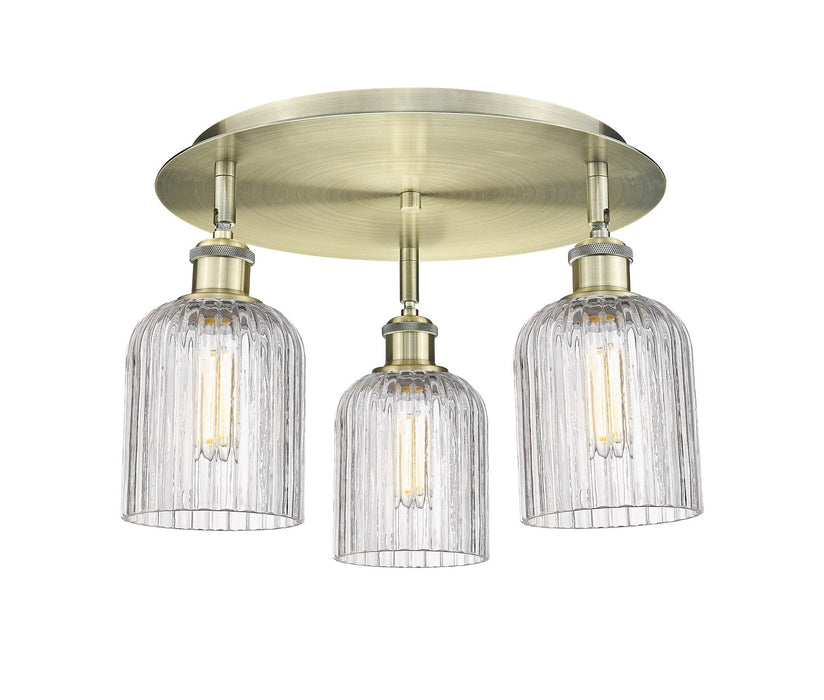 Innovations 516-3C-AB-G559-5CL Three Light Flush Mount, Antique Brass