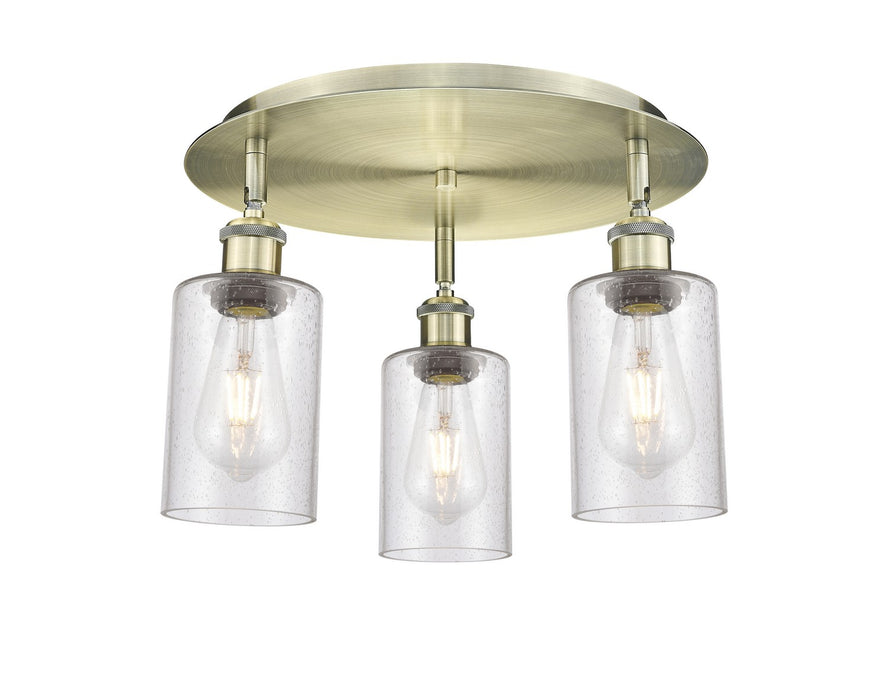 Innovations 516-3C-AB-G804 Three Light Flush Mount, Antique Brass