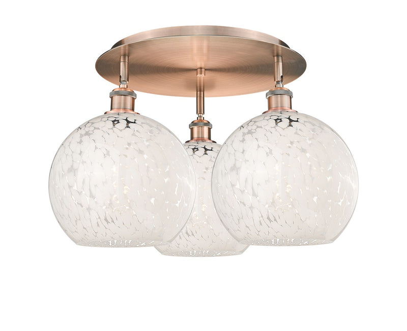 Innovations 516-3C-AC-G1216-10WM LED Flush Mount, Antique Copper
