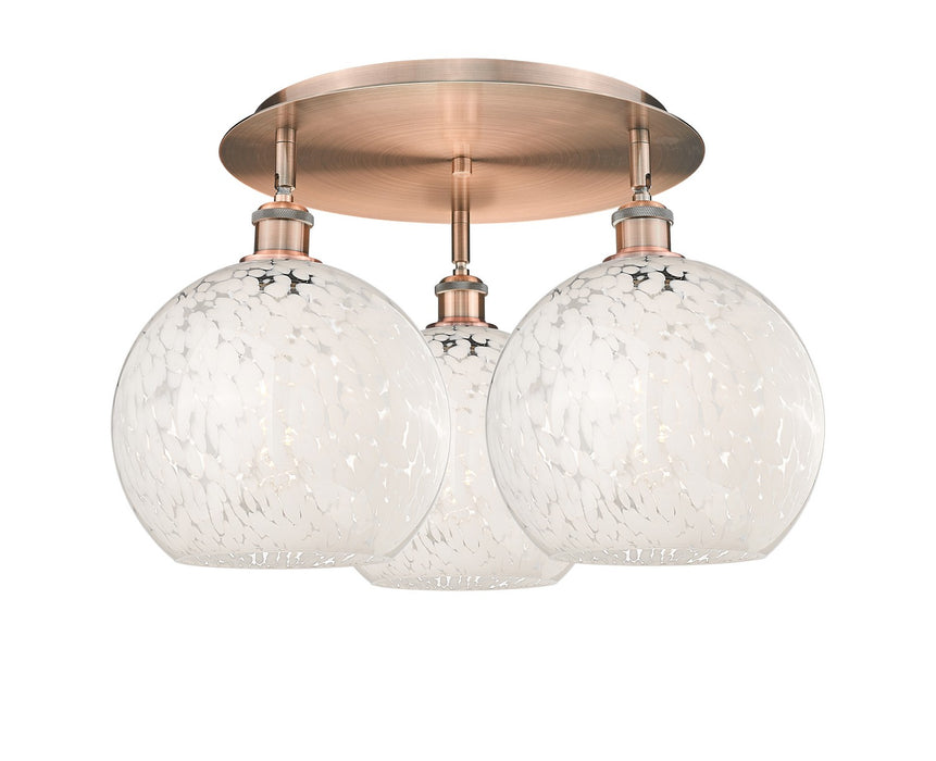 Innovations 516-3C-AC-G1216-10WM LED Flush Mount, Antique Copper