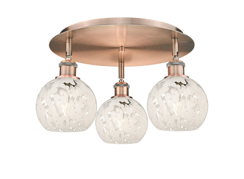 Innovations 516-3C-AC-G1216-6WM LED Flush Mount, Antique Copper